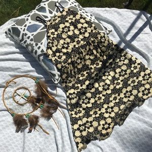 Cute Urban Outfitters Black and Gold Floral Dress